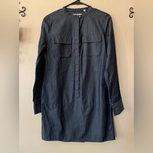 J. Brand Long Sleeve Blue Button-Down Shift Dress Size 6